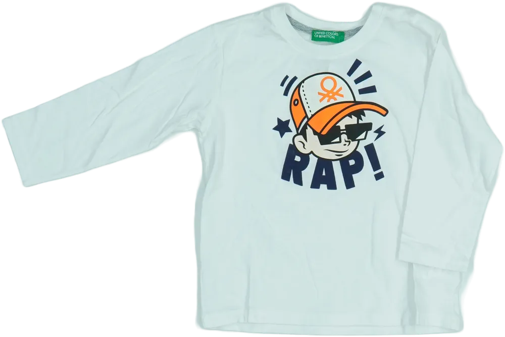 Fehér Benetton Hosszú ujjú felső EU 86 / UK 12-18 hónap / US 18 hónap