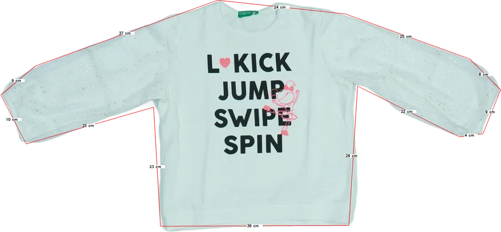 Fehér Benetton Hosszú ujjú felső EU 104 / UK 4 év / US 4T/XS