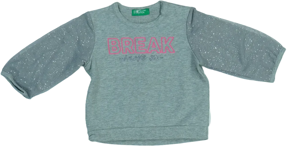 Szürke Benetton Hosszú ujjú felső EU 68 / UK 3-6 hónap / US 3-6 hónap