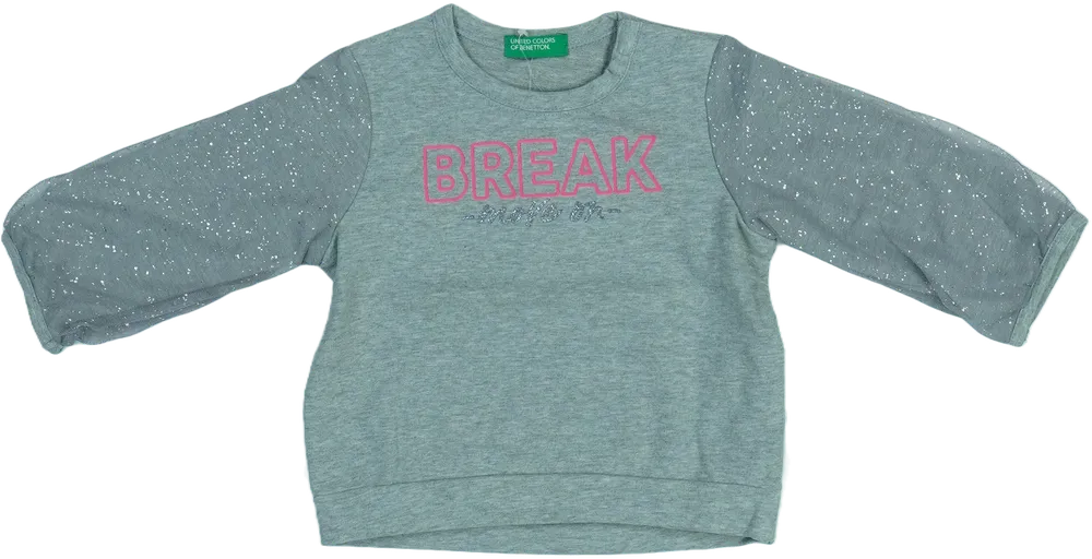 Szürke Benetton Hosszú ujjú felső EU 74 / UK 6-9 hónap / US 6-9 hónap