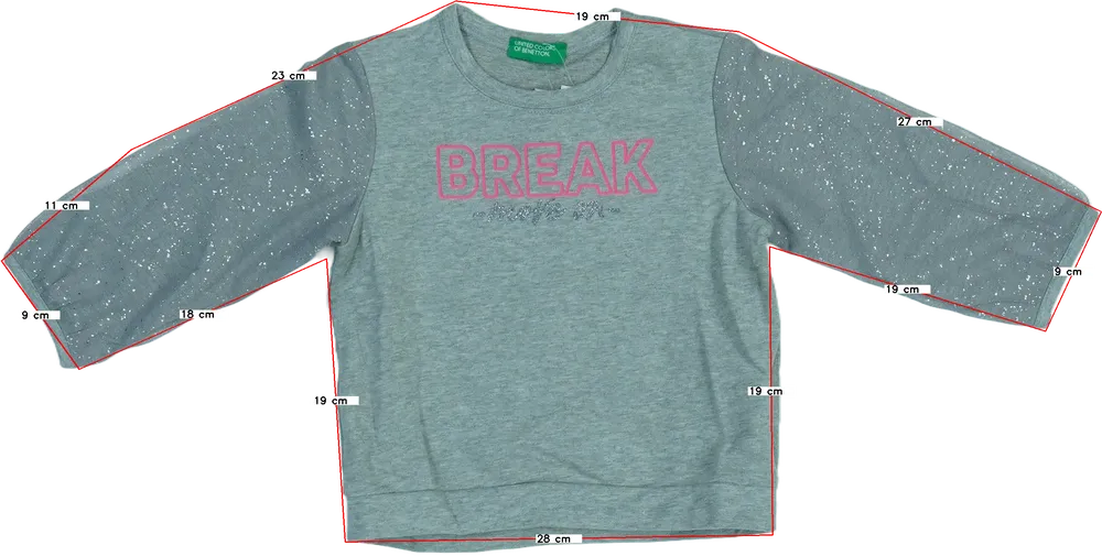 Szürke Benetton Hosszú ujjú felső EU 80 / UK 9-12 hónap / US 12 hónap