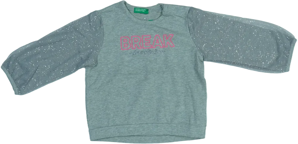 Szürke Benetton Hosszú ujjú felső EU 86 / UK 12-18 hónap / US 18 hónap