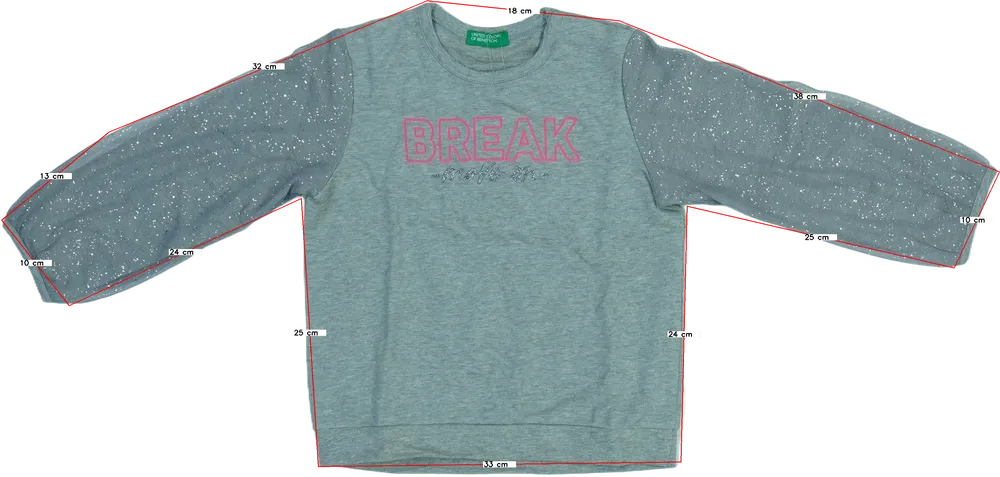 Szürke Benetton Hosszú ujjú felső EU 98 / UK 3 év / US 3T