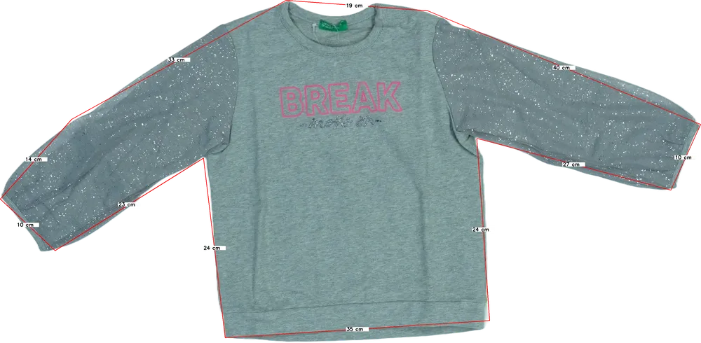 Szürke Benetton Hosszú ujjú felső EU 104 / UK 4 év / US 4T/XS