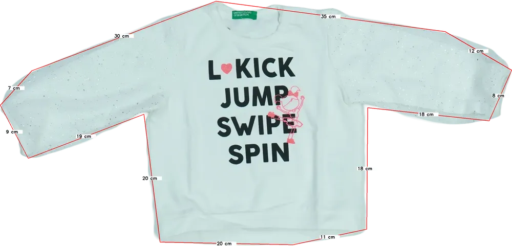 Fehér Benetton Hosszú ujjú felső EU 86 / UK 12-18 hónap / US 18 hónap