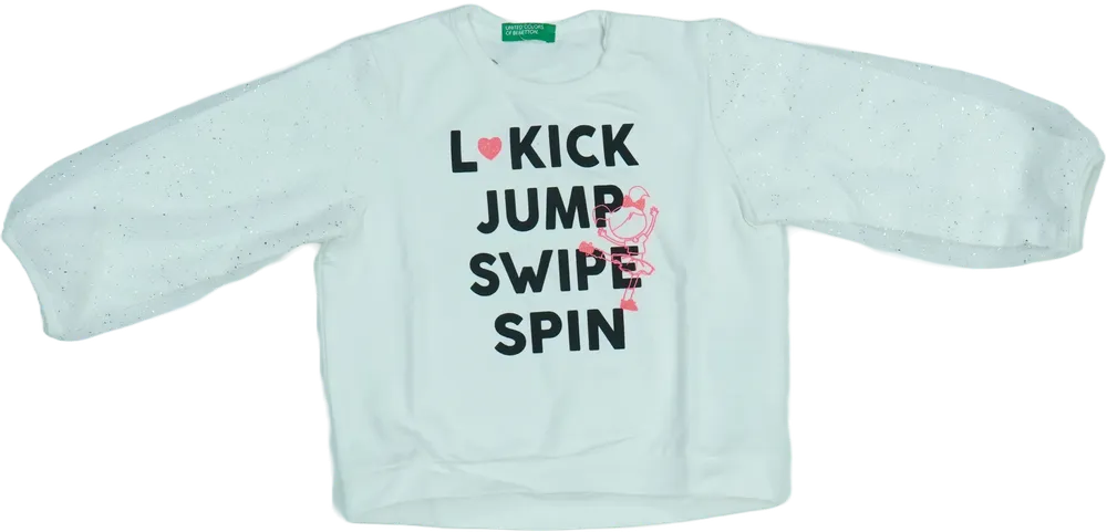 Fehér Benetton Hosszú ujjú felső EU 86 / UK 12-18 hónap / US 18 hónap