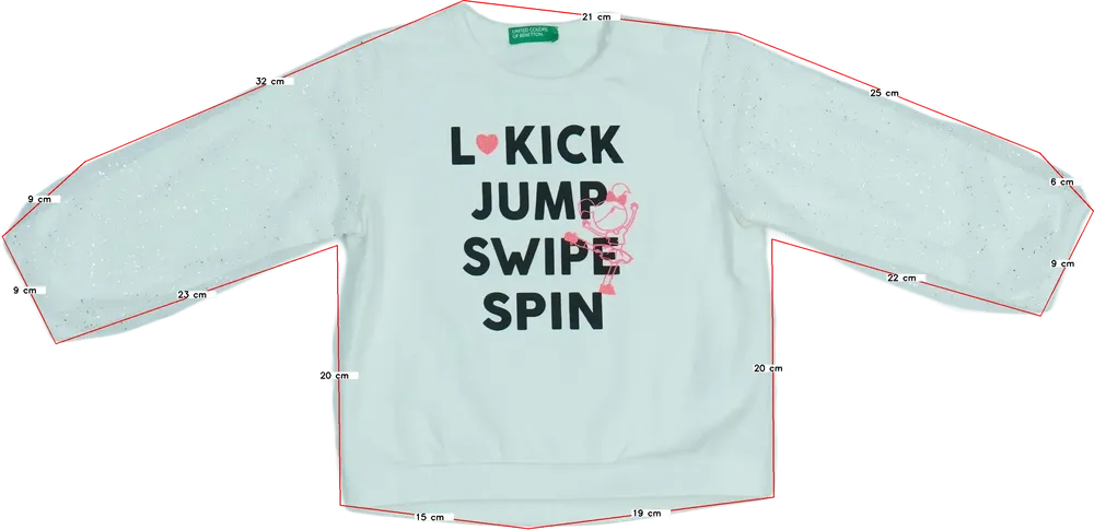 Fehér Benetton Hosszú ujjú felső EU 92 / UK 2 év / US 2T