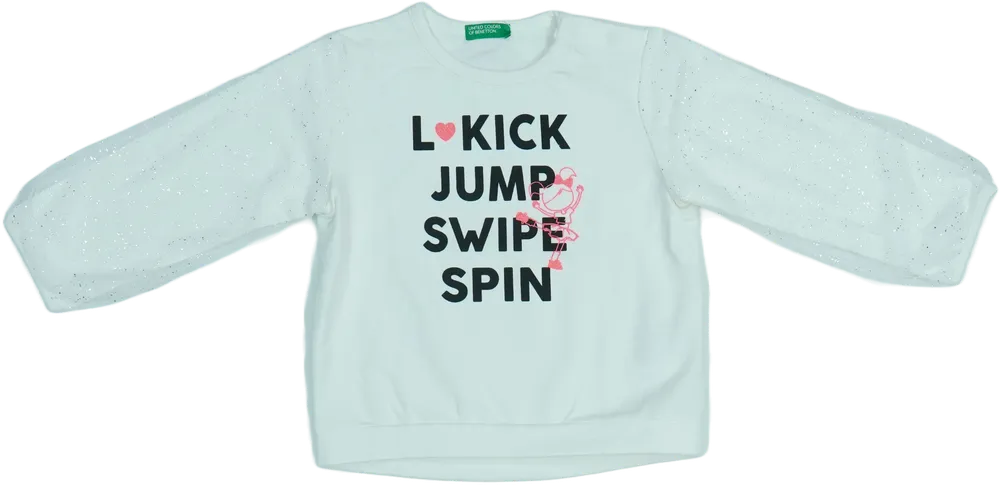 Fehér Benetton Hosszú ujjú felső EU 92 / UK 2 év / US 2T