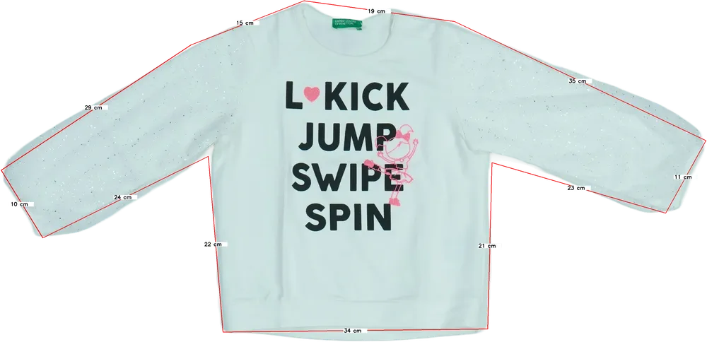 Fehér Benetton Hosszú ujjú felső EU 98 / UK 3 év / US 3T