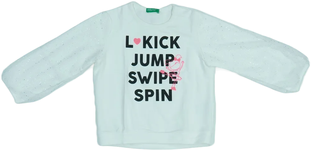 Fehér Benetton Hosszú ujjú felső EU 98 / UK 3 év / US 3T