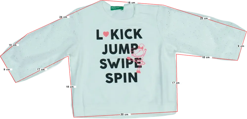 Fehér Benetton Hosszú ujjú felső EU 80 / UK 9-12 hónap / US 12 hónap