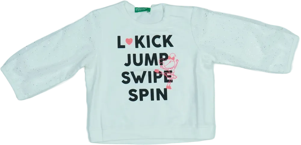 Fehér Benetton Hosszú ujjú felső EU 80 / UK 9-12 hónap / US 12 hónap