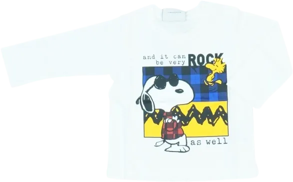 Fehér Peanuts Hosszú ujjú felső EU 62 / UK 0-3 hónap / US 0-3 hónap