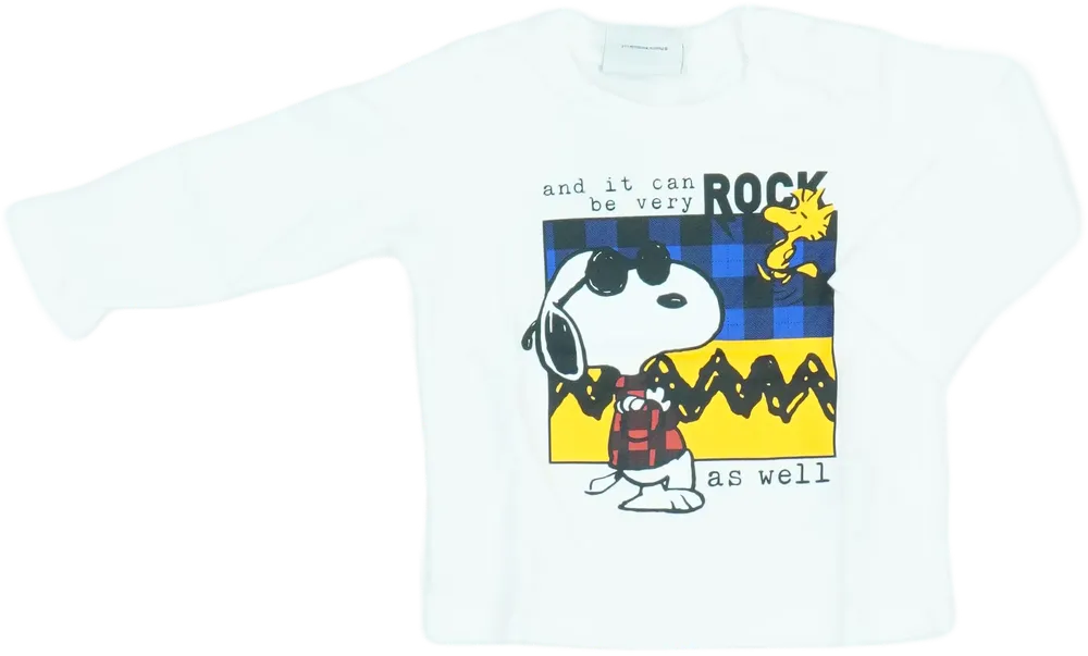 Fehér Peanuts Hosszú ujjú felső EU 68 / UK 3-6 hónap / US 3-6 hónap