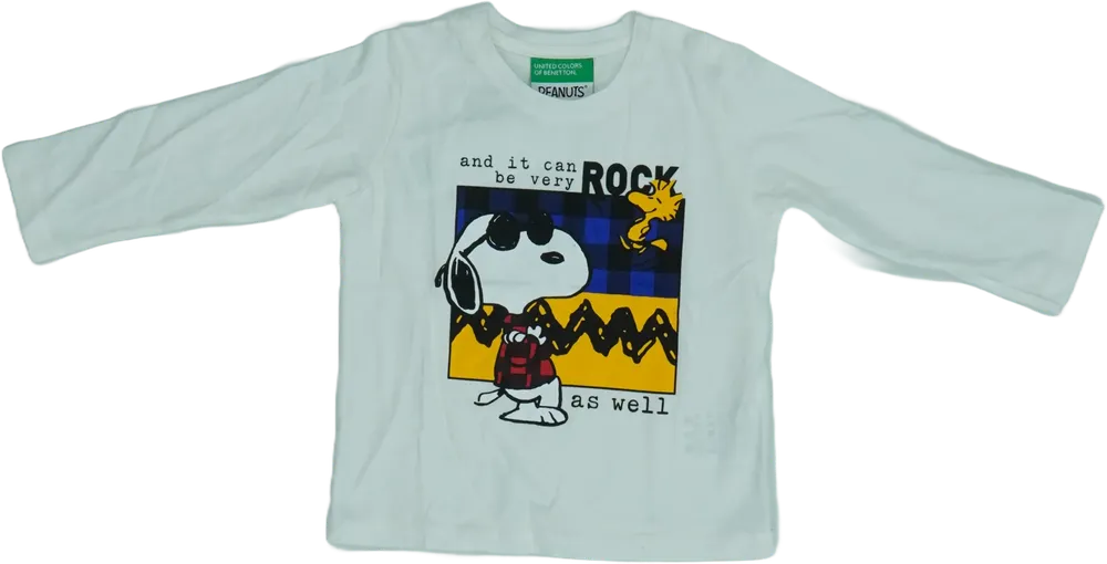 Fehér Peanuts Hosszú ujjú felső EU 74 / UK 6-9 hónap / US 6-9 hónap