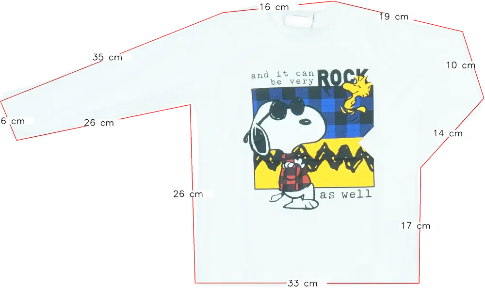 Fehér Peanuts Hosszú ujjú felső EU 98 / UK 3 év / US 3T