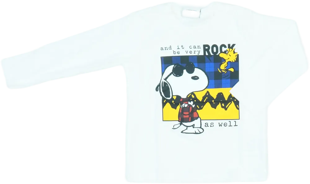 Fehér Peanuts Hosszú ujjú felső EU 98 / UK 3 év / US 3T