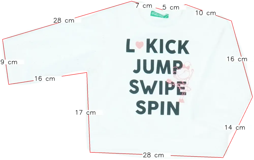 Fehér Benetton Hosszú ujjú felső EU 74 / UK 6-9 hónap / US 6-9 hónap