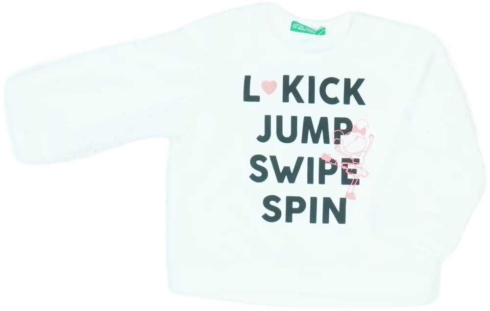 Fehér Benetton Hosszú ujjú felső EU 74 / UK 6-9 hónap / US 6-9 hónap