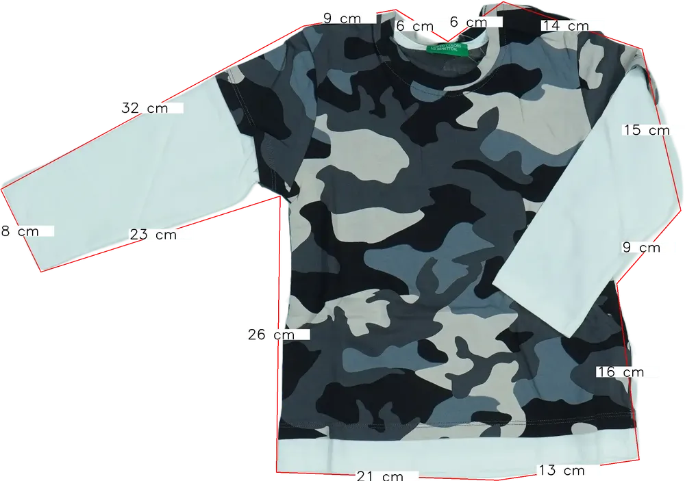 Terepszínű Benetton Hosszú ujjú felső EU 98 / UK 3 év / US 3T