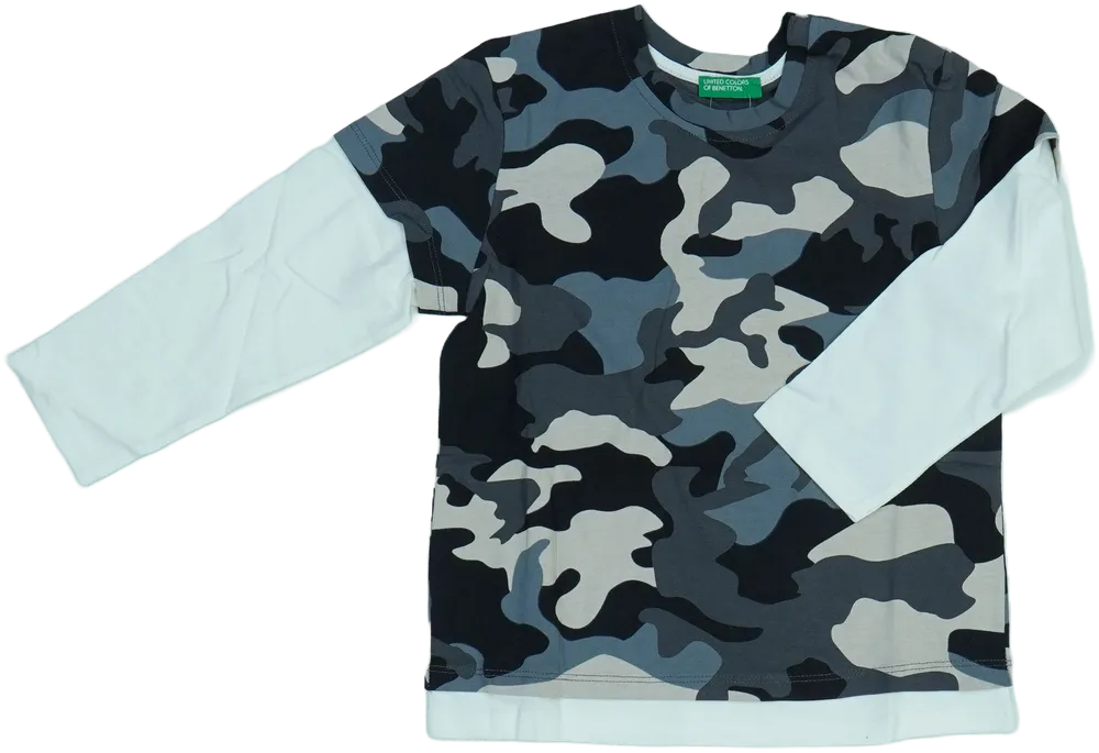 Terepszínű Benetton Hosszú ujjú felső EU 104 / UK 4 év / US 4T/XS