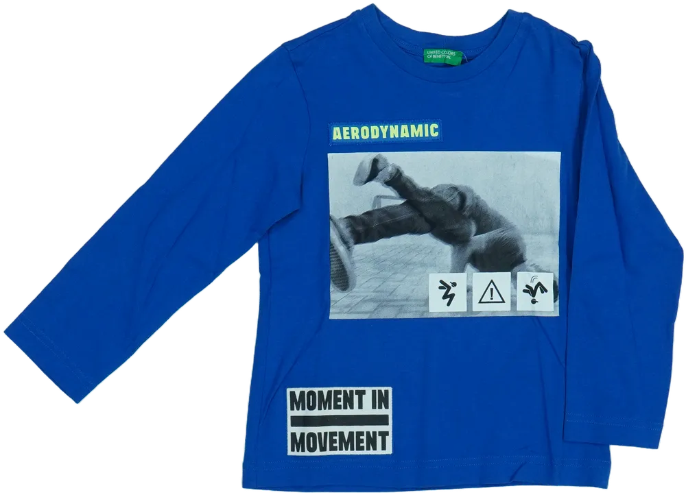 Kék Benetton Hosszú ujjú felső EU 110 / UK 5 év / US 5 év/XS