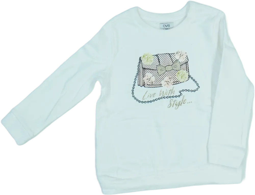 Fehér OVS Pulóver EU 110 / UK 5 év / US 5 év/XS