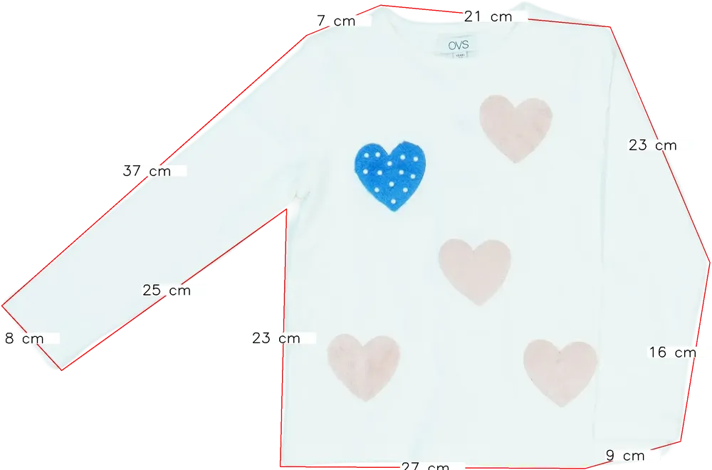 Fehér OVS Hosszú ujjú felső EU 104 / UK 4 év / US 4T/XS