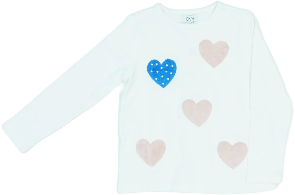 Fehér OVS Hosszú ujjú felső EU 104 / UK 4 év / US 4T/XS