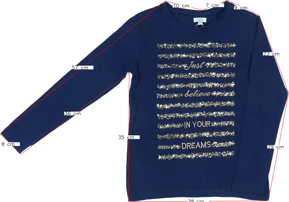 Kék OVS Hosszú ujjú felső EU 146 / UK 11 év / US 12 év/L