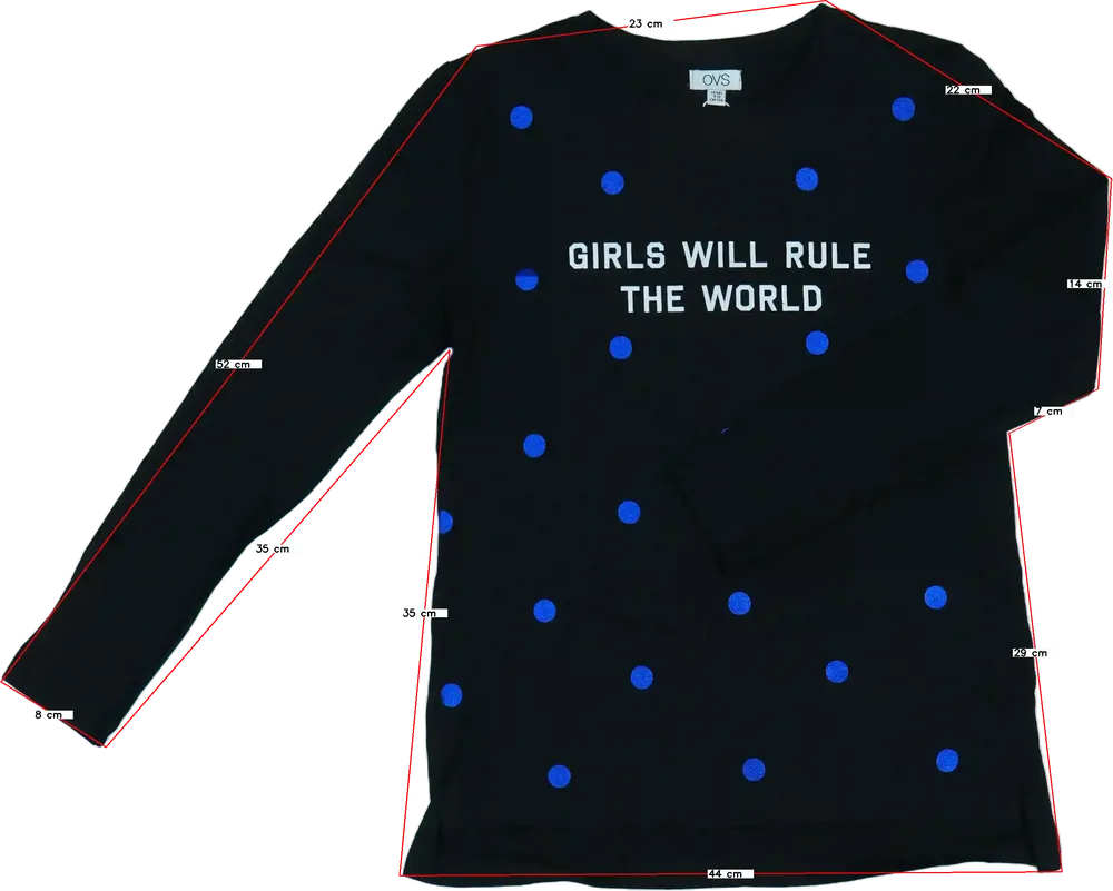 Fekete OVS Hosszú ujjú felső EU 140 / UK 10 év / US 10 év/L