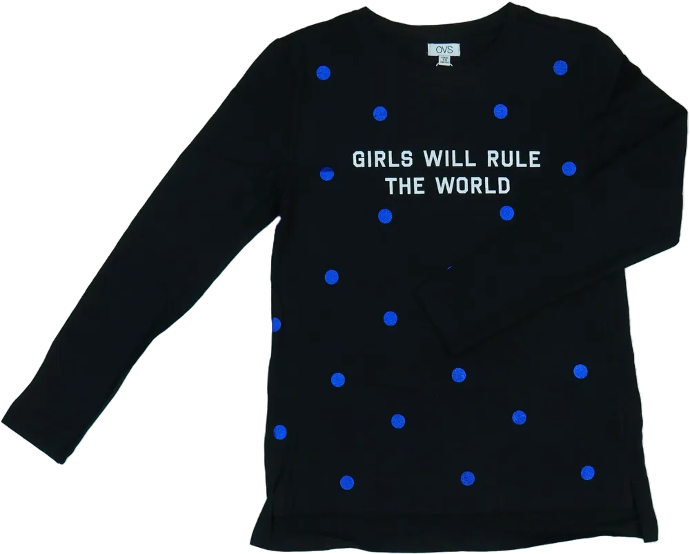 Fekete OVS Hosszú ujjú felső EU 140 / UK 10 év / US 10 év/L