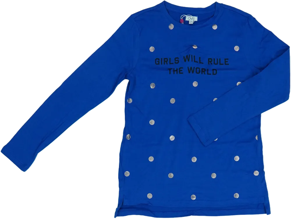 Kék OVS Hosszú ujjú felső EU 158 / UK 13 év / US 14 év/XL