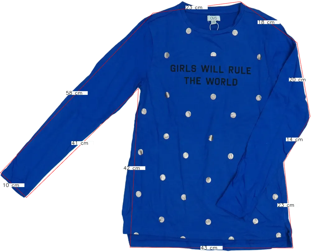 Kék OVS Hosszú ujjú felső EU 164 / UK 14 év / US 14 év/XL