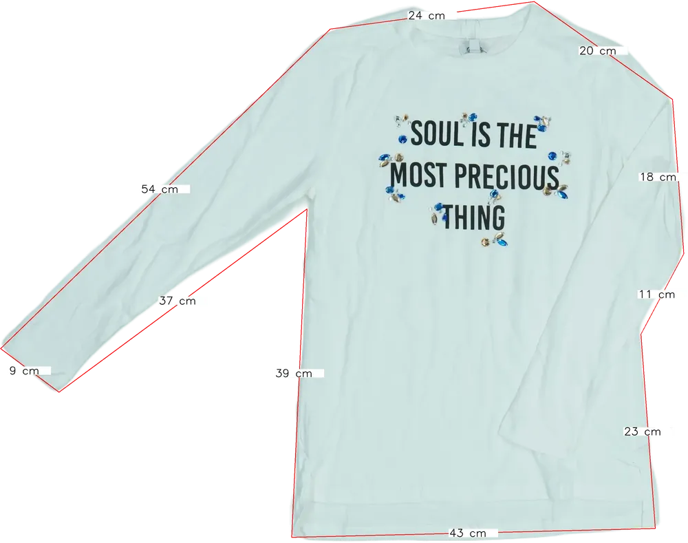 Fehér OVS Hosszú ujjú felső EU 152 / UK 12 év / US 12 év/L