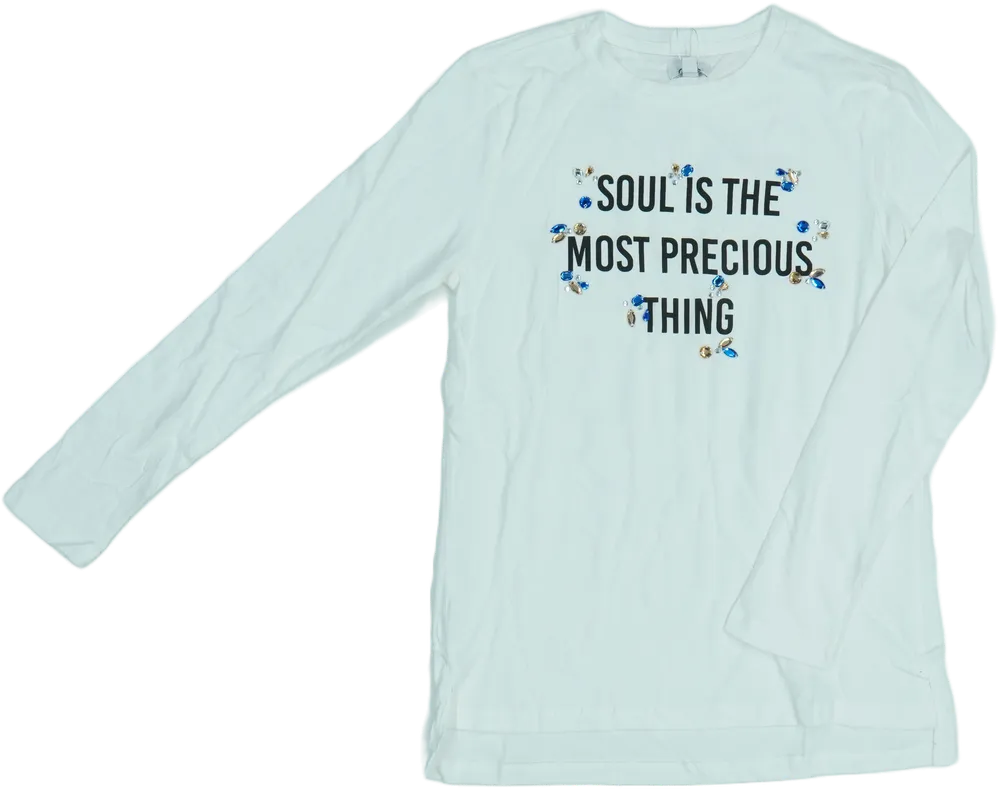 Fehér OVS Hosszú ujjú felső EU 152 / UK 12 év / US 12 év/L