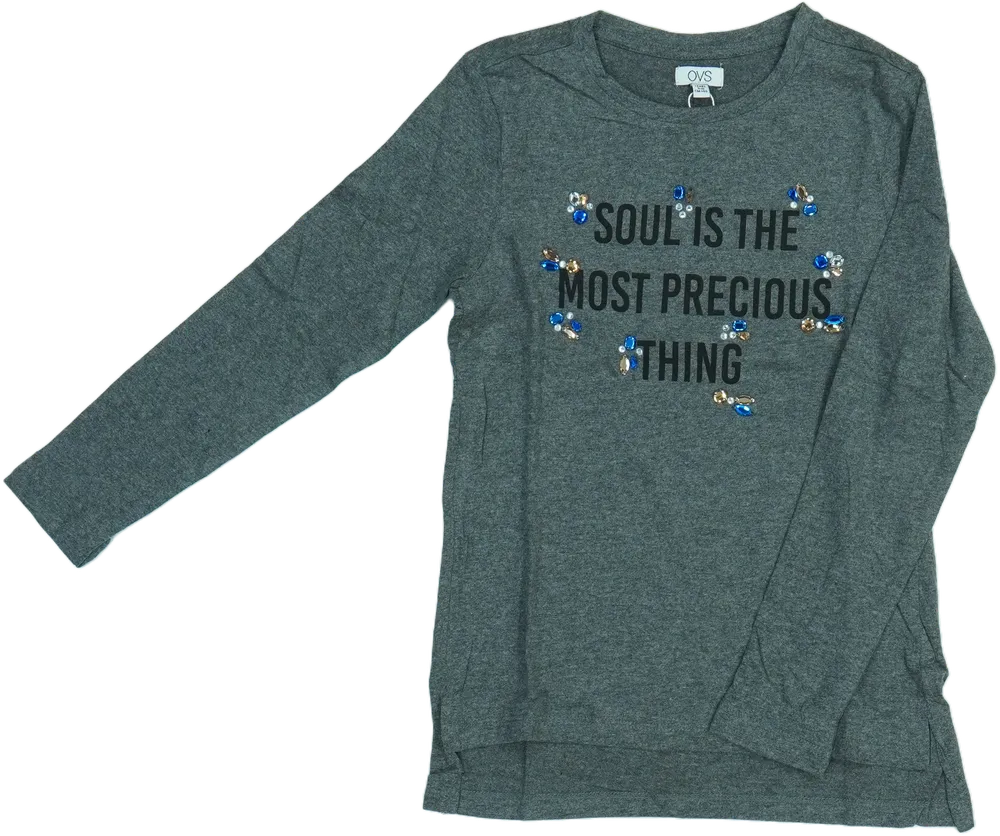 Szürke OVS Hosszú ujjú felső EU 140 / UK 10 év / US 10 év/L