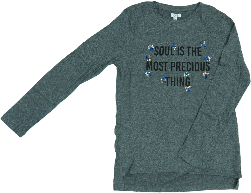 Szürke OVS Hosszú ujjú felső EU 164 / UK 14 év / US 14 év/XL