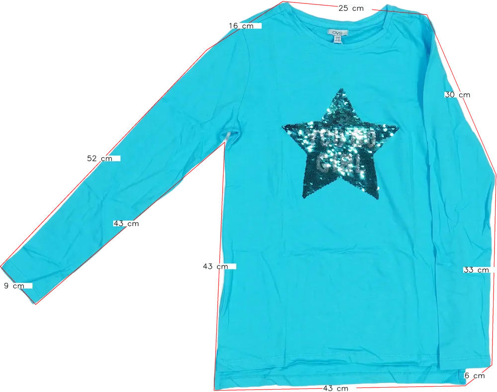 Kék OVS Hosszú ujjú felső EU 164 / UK 14 év / US 14 év/XL