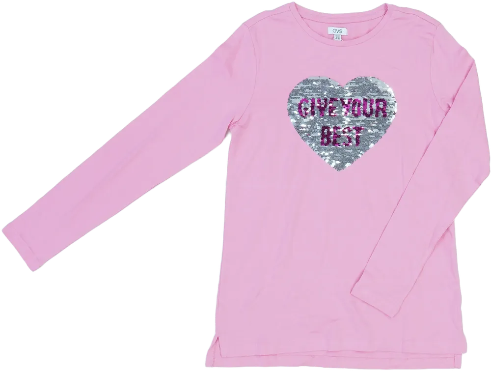 Rózsaszín OVS Hosszú ujjú felső EU 158 / UK 13 év / US 14 év/XL