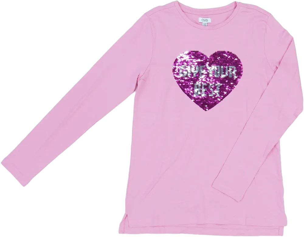 Rózsaszín OVS Hosszú ujjú felső EU 158 / UK 13 év / US 14 év/XL
