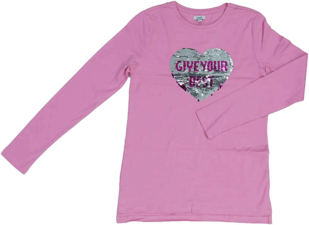 Rózsaszín OVS Hosszú ujjú felső EU 164 / UK 14 év / US 14 év/XL