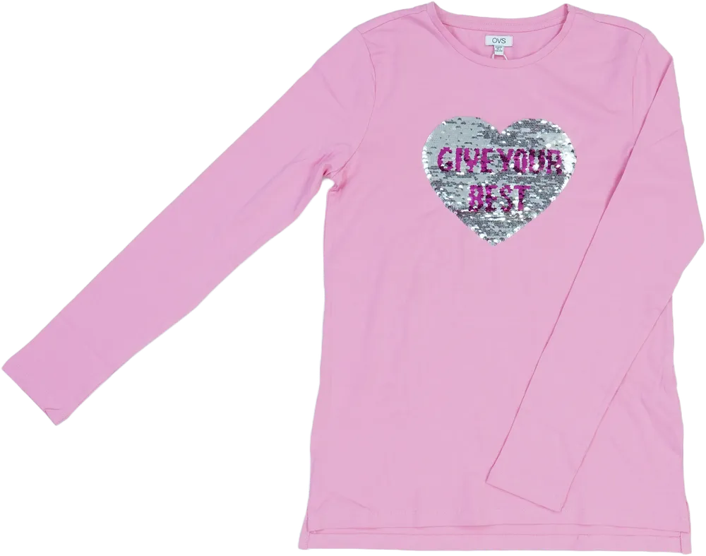 Rózsaszín OVS Hosszú ujjú felső EU 170 / UK 15 év / US XL