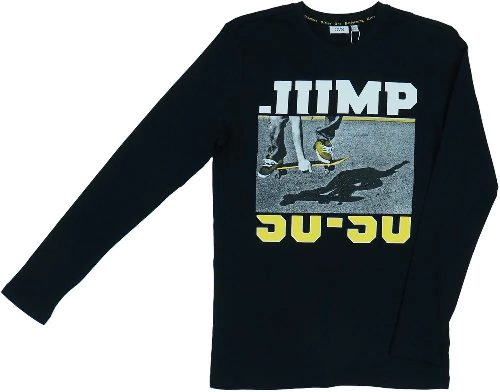 Fekete OVS Hosszú ujjú felső EU 164 / UK 14 év / US 14 év/XL