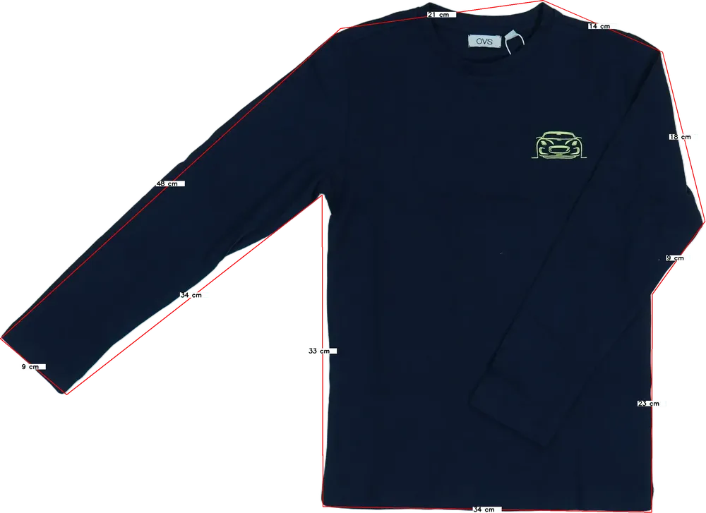 Kék OVS Hosszú ujjú felső EU 128 / UK 8 év / US 8 év/M