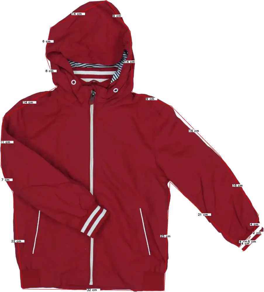 Piros OVS Széldzseki EU 140 / UK 10 év / US 10 év/L