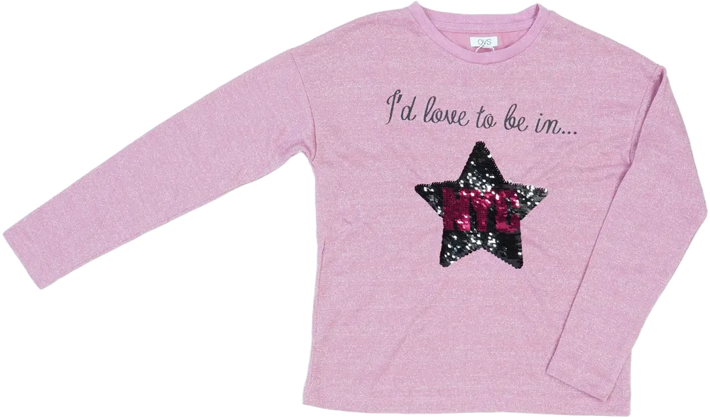 Rózsaszín OVS Hosszú ujjú felső EU 152 / UK 12 év / US 12 év/L