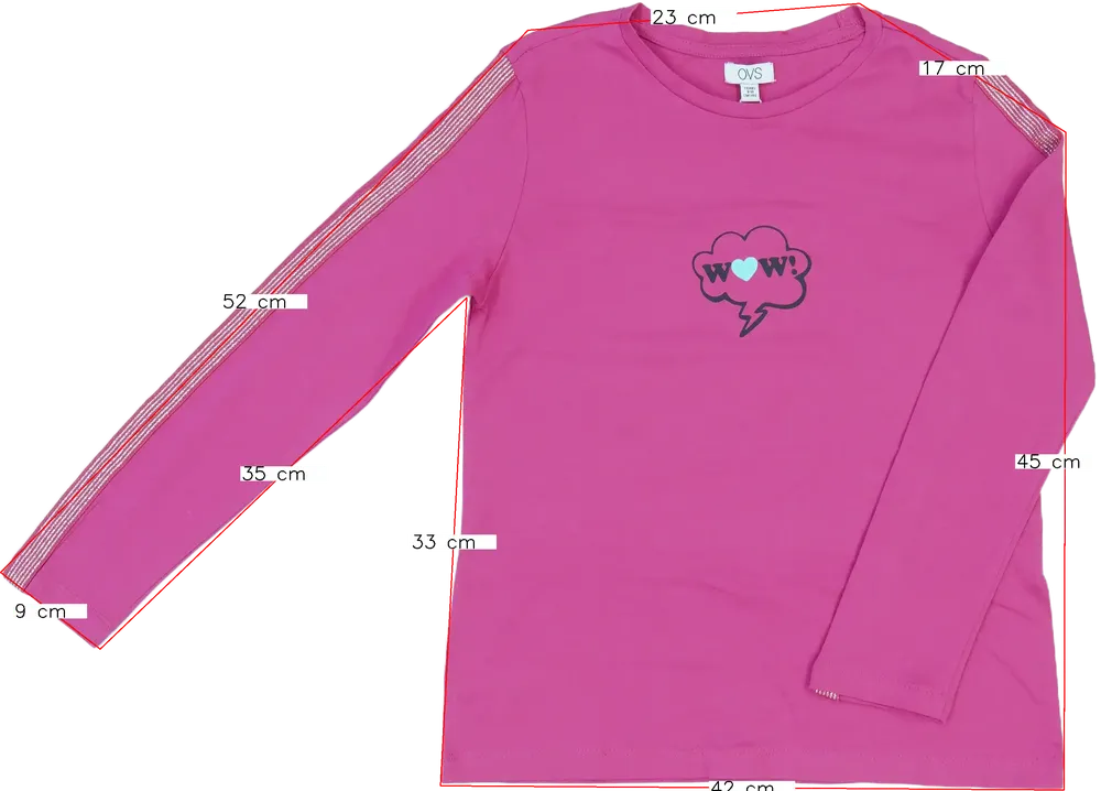 Rózsaszín OVS Hosszú ujjú felső EU 140 / UK 10 év / US 10 év/L