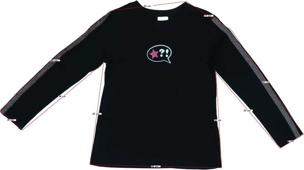 Fekete OVS Hosszú ujjú felső EU 140 / UK 10 év / US 10 év/L