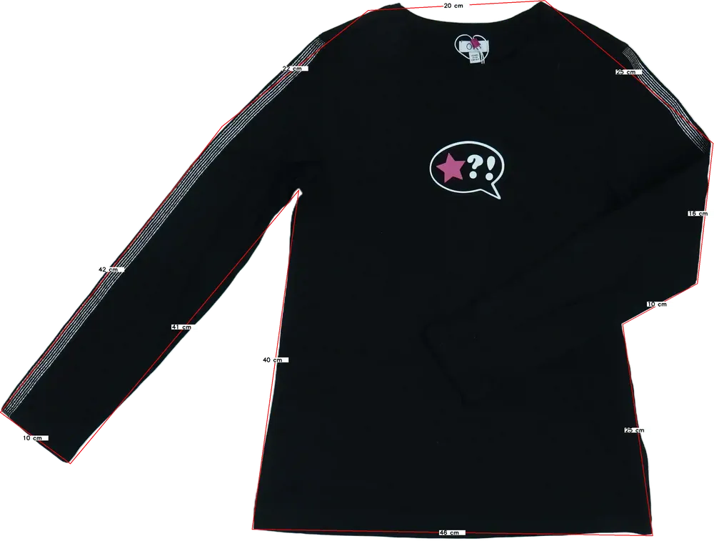 Fekete OVS Hosszú ujjú felső EU 164 / UK 14 év / US 14 év/XL